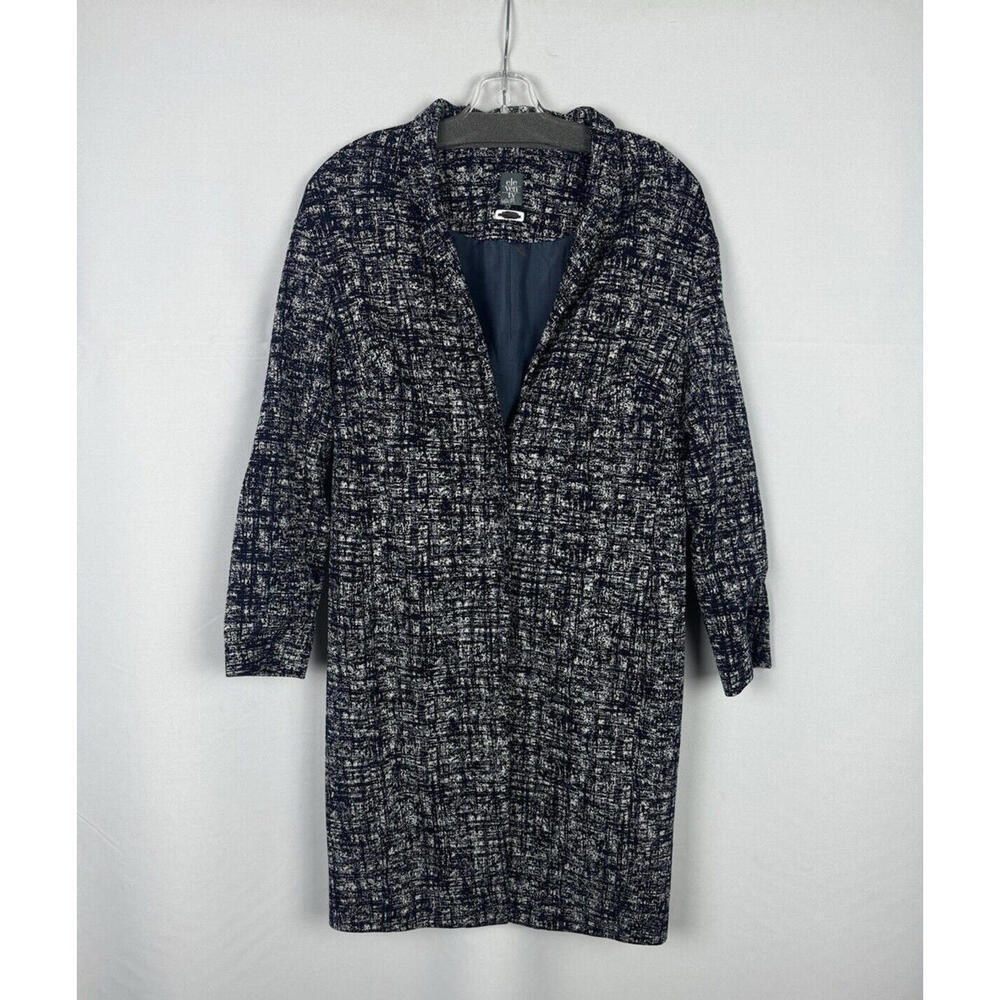 Eleventy Cotton Overcoat Digital Blue Size 40 IT, US 4 S